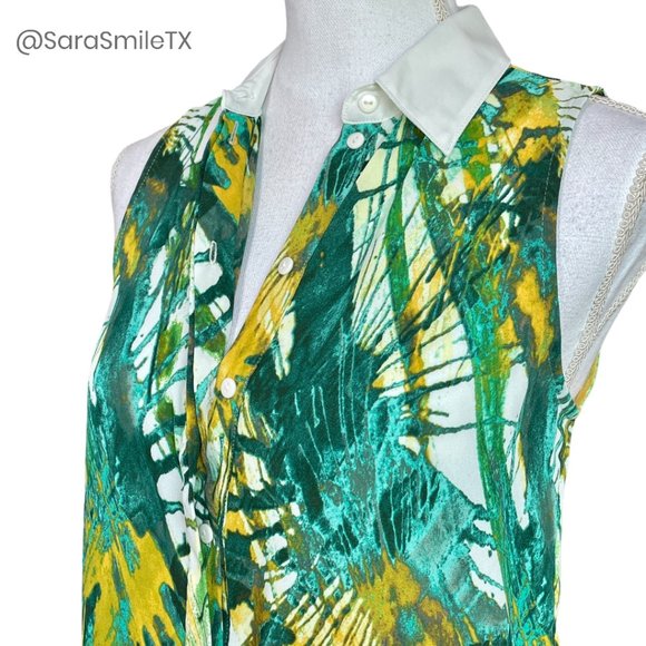 MOSSIMO Abstract Print Sleeveless Button Down Top - Picture 10 of 11
